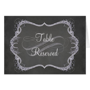 Table Numbers - Chalkboard Typographic Leaf Swirl