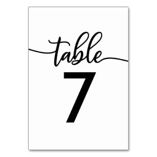Table Numbers   Elegant Black and White Wedding