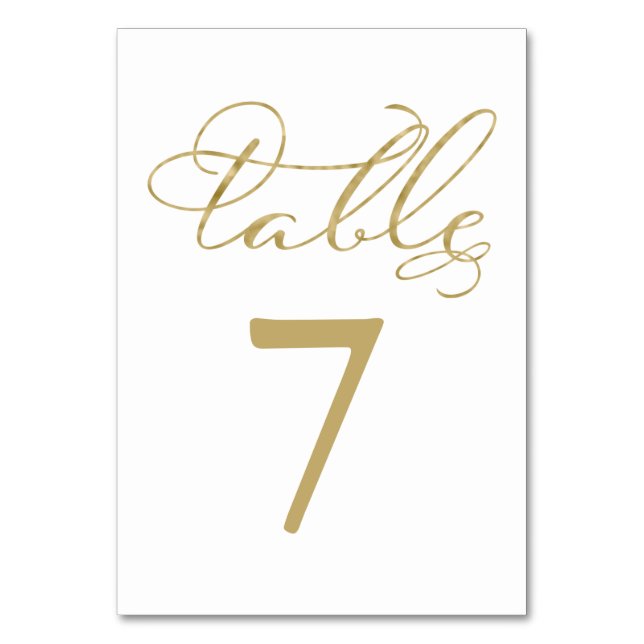 Table Numbers | Elegant Gold Foil  Wedding (Front)