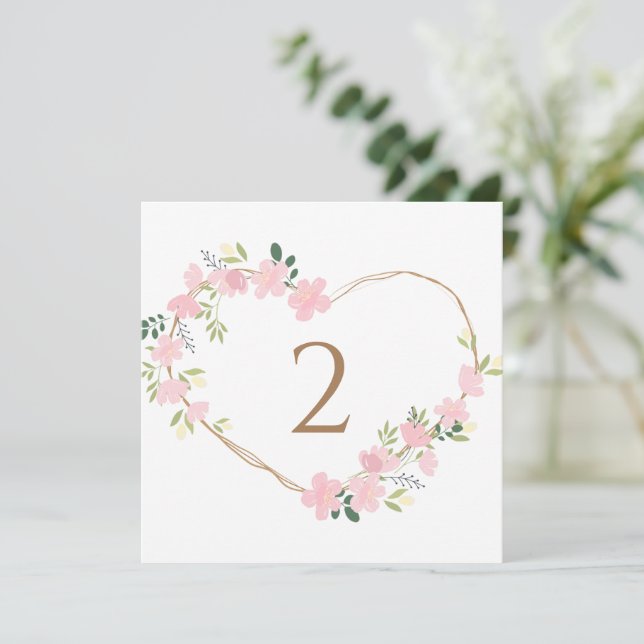 Table numbers floral border (Standing Front)