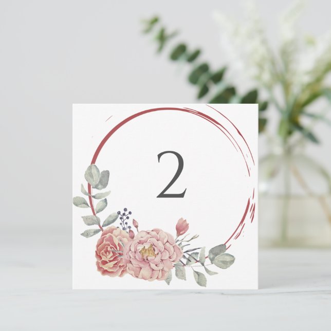 Table numbers floral border (Standing Front)