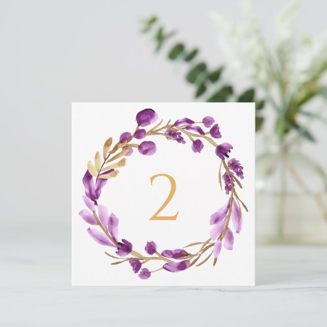 Table numbers floral border (Standing Front)
