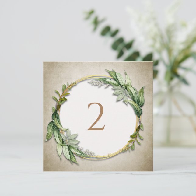 Table numbers floral border (Standing Front)