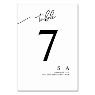 Table Numbers for a modern wedding.