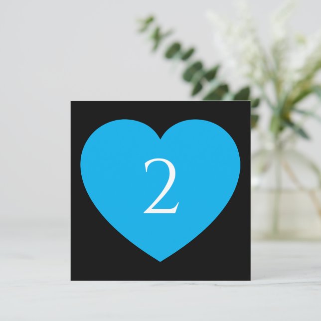 Table numbers heart border (Standing Front)