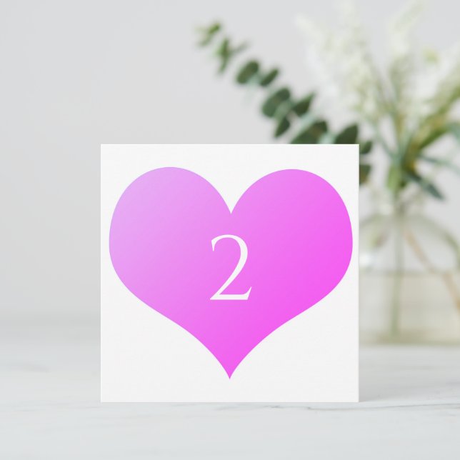 Table numbers heart border (Standing Front)