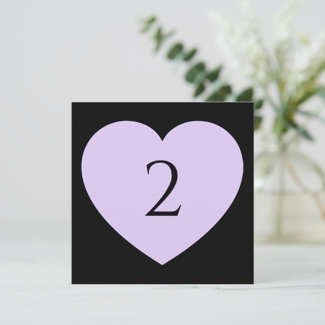 Table numbers heart border (Standing Front)