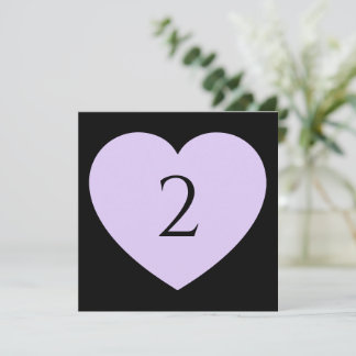 Table numbers heart border