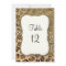 Table Numbers Natural Gold Glitter Leopard Pattern