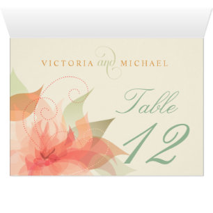 Table Numbers Orange Ice Floral Inside Fold-over