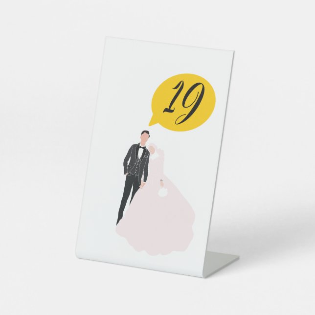 Table numbers pedestal sign (Front)