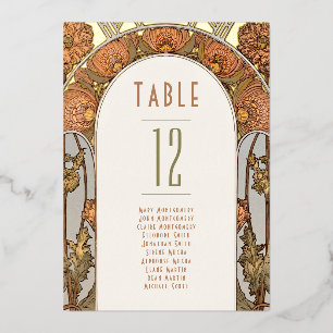 Table Numbers Vintage Art Nouveau Wedding