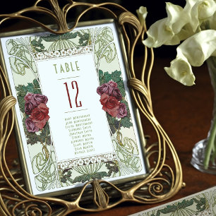 Table Numbers Vintage Art Nouveau Wedding