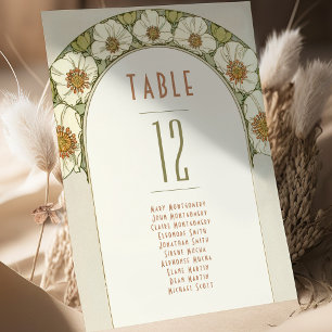 Table Numbers Vintage Art Nouveau Wedding