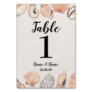 Table Numbers Wedding Shells Ocean Beach Wedding
