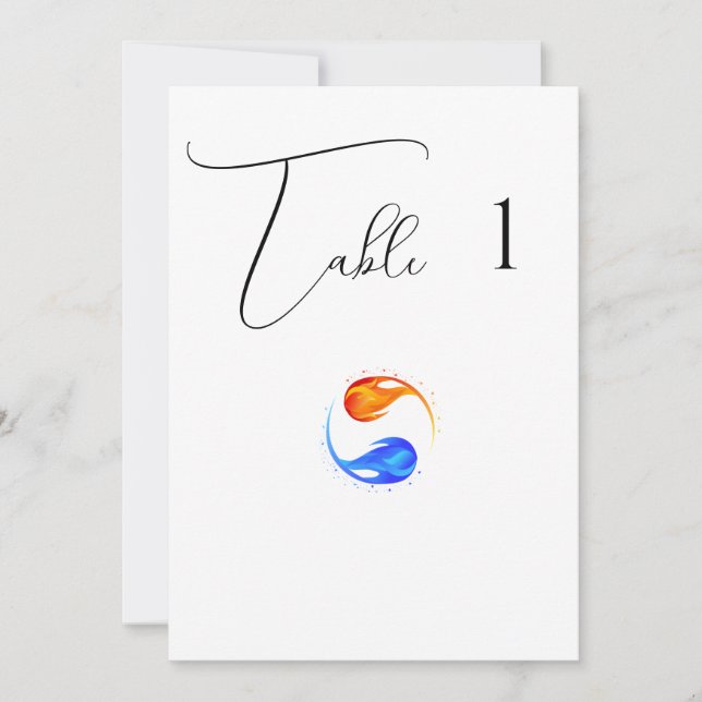 Table Numbers- Wedding-Twin Flames-White- Invitation (Front)