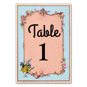 Table Numbers Wedding Wonderland Rabbit Cards