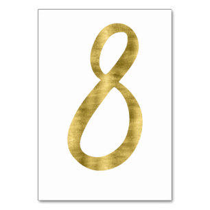 Table Numbers With Gold Foil Effect Number 8