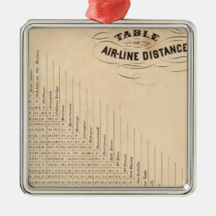 Table of distances metal tree decoration