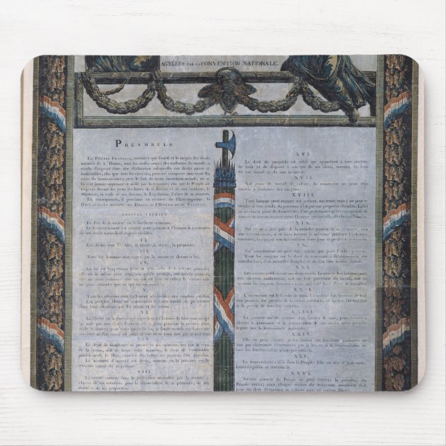 Table of the Declaration of the Rights of Man Mouse Pad (Front)
