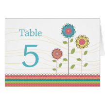 Table Place Cards Tall Rainbow Flowers Wedding