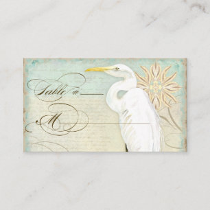 Table Place Setting Card Great Egret Coastal Beach