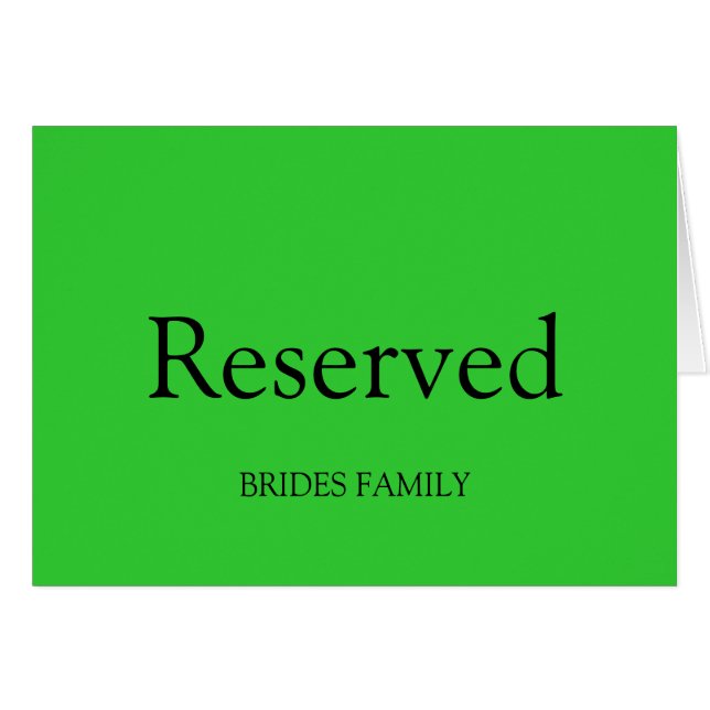 Table Reserved (Front Horizontal)