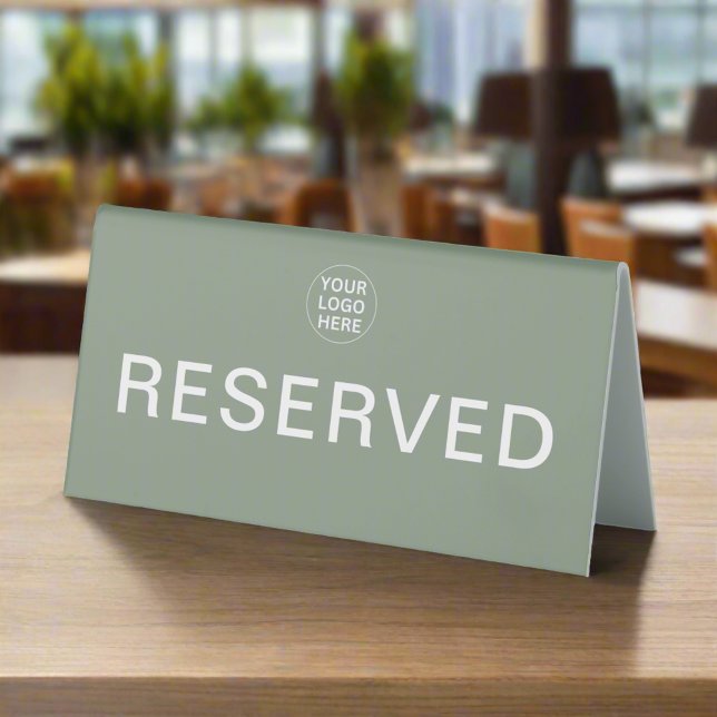 Table Reserved l Clean Sage Green Business Logo (Creator Uploaded)