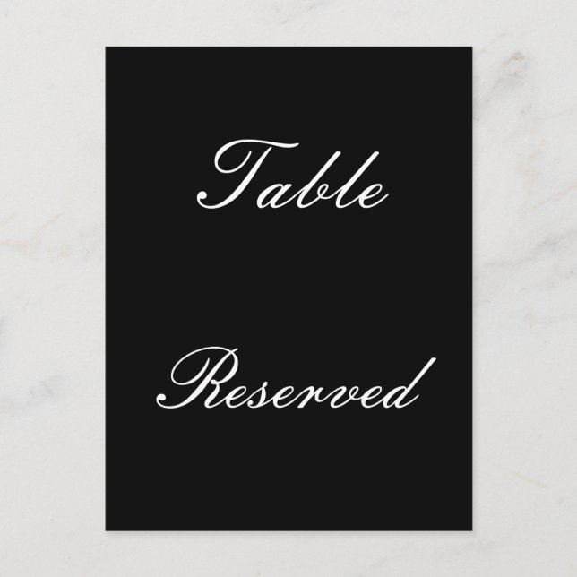 Table Reserved Postcard (Front)