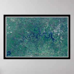 Table Rock Lake Arkansas - Missouri Satellite Map Poster