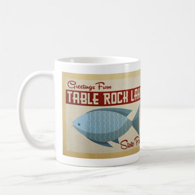 Table Rock Lake Fish Vintage Travel Coffee Mug (Left)