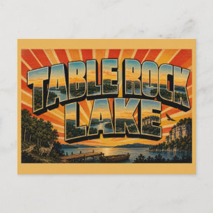 Table Rock Lake Missouri Ozark Lake Bluffs Art Postcard