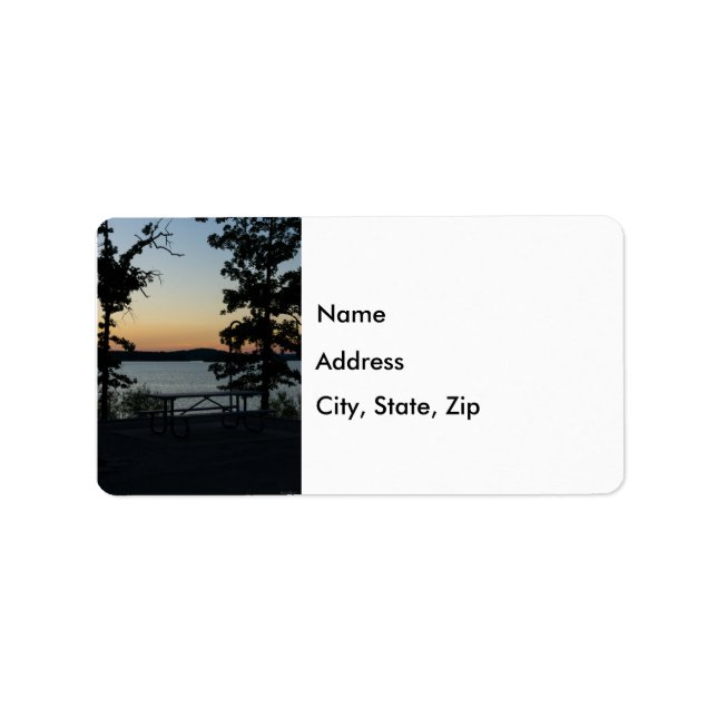 Table Rock Silhouette Sunset Address Labels (Front)