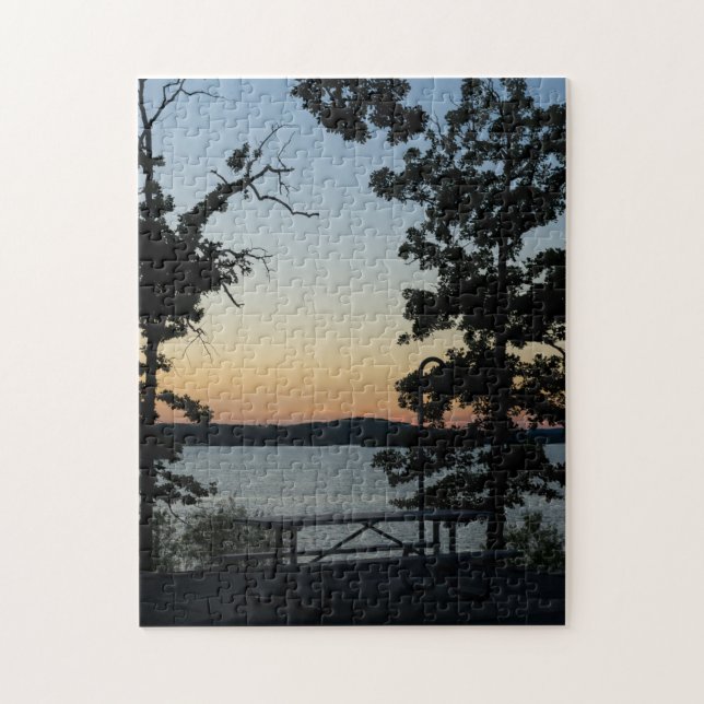 Table Rock Silhouette Sunset Jigsaw Puzzle (Vertical)