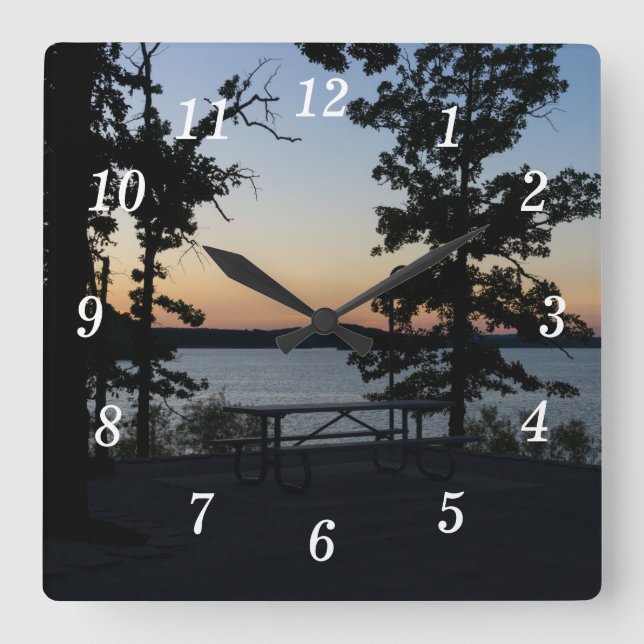 Table Rock Sunset Wall Clock (Front)