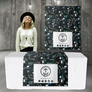 Table Runner Banner Business Logo Circuit Board Tapestry