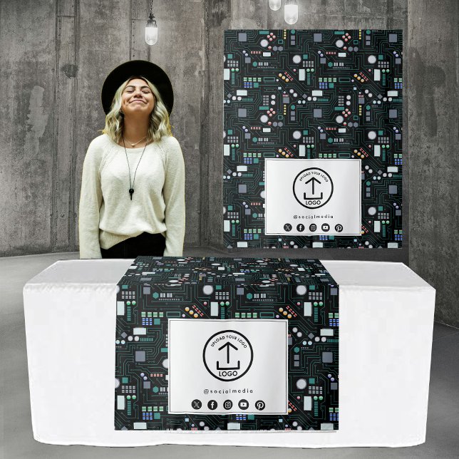 Table Runner Banner Business Logo Circuit Board Tapestry (Table Runner Banner Business Logo Circuit Board Tapestry)