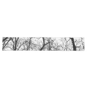 table runner black white abstract tree