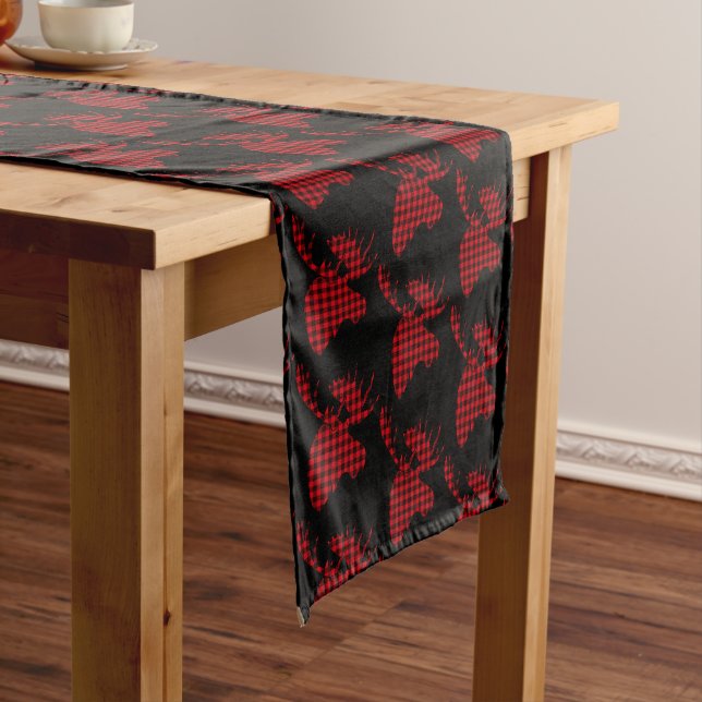 Table Runner-Plaid Moose Short Table Runner (In Situ)