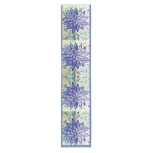 Table Runner Rare Blue Dahlias