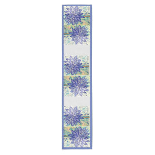 Table Runner Rare Blue Dahlias 1