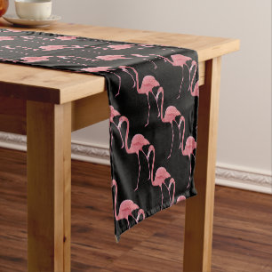 Table Runner-Tropical Pink Flamingo Bird Short Table Runner