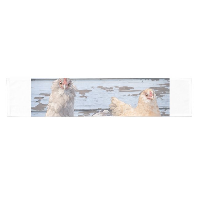 Table Runner Two Chickens Farmhouse (Horizontal)
