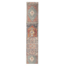 table runner with persian rug motif