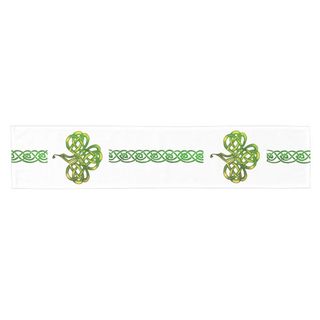 table runners, tablecloths, Celtic clover Short Table Runner (Horizontal)