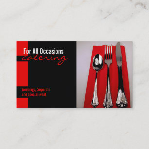 Table Setting Catering Food Business Card