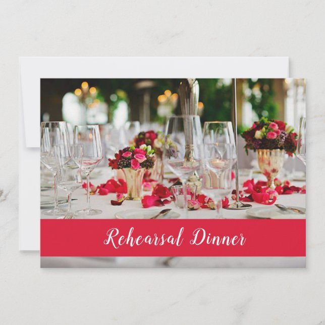 Table Setting Rehearsal Dinner Invitation (Front)