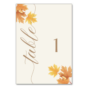 Table Sign – Autumn Fall Baby Shower    Table Number