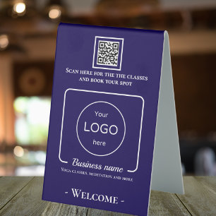 Table Sign gym fitness studio logo qr code