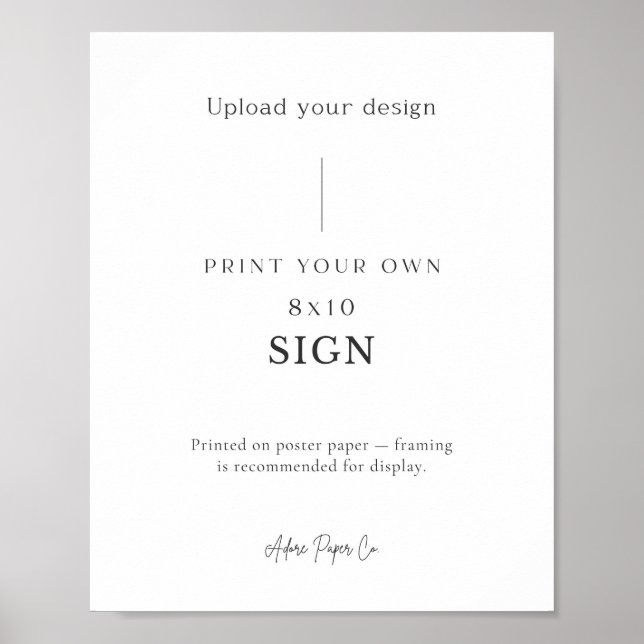 Table Sign: Upload Your Own  Poster (Front)